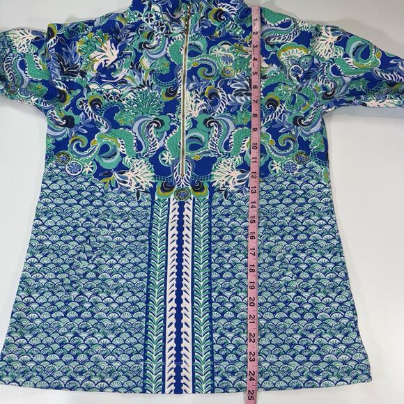 Lilly Pulitzer UPF 50+ Skipper Blue Grotto Sirens & Spirits Popover Women Medium - Picture 6 of 6